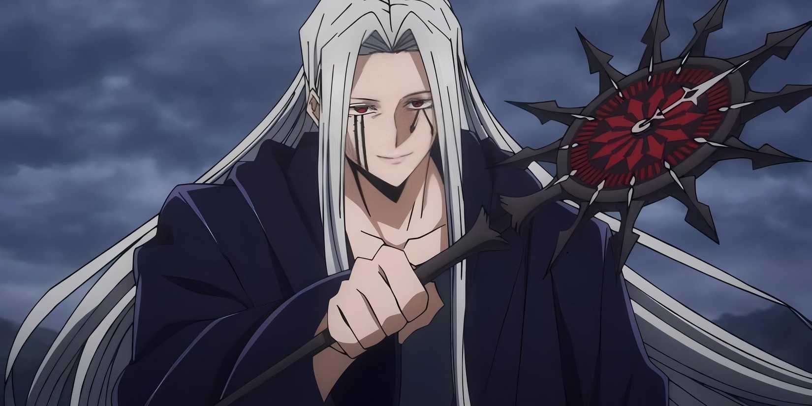 Innocent-zero holds a staff in mashle