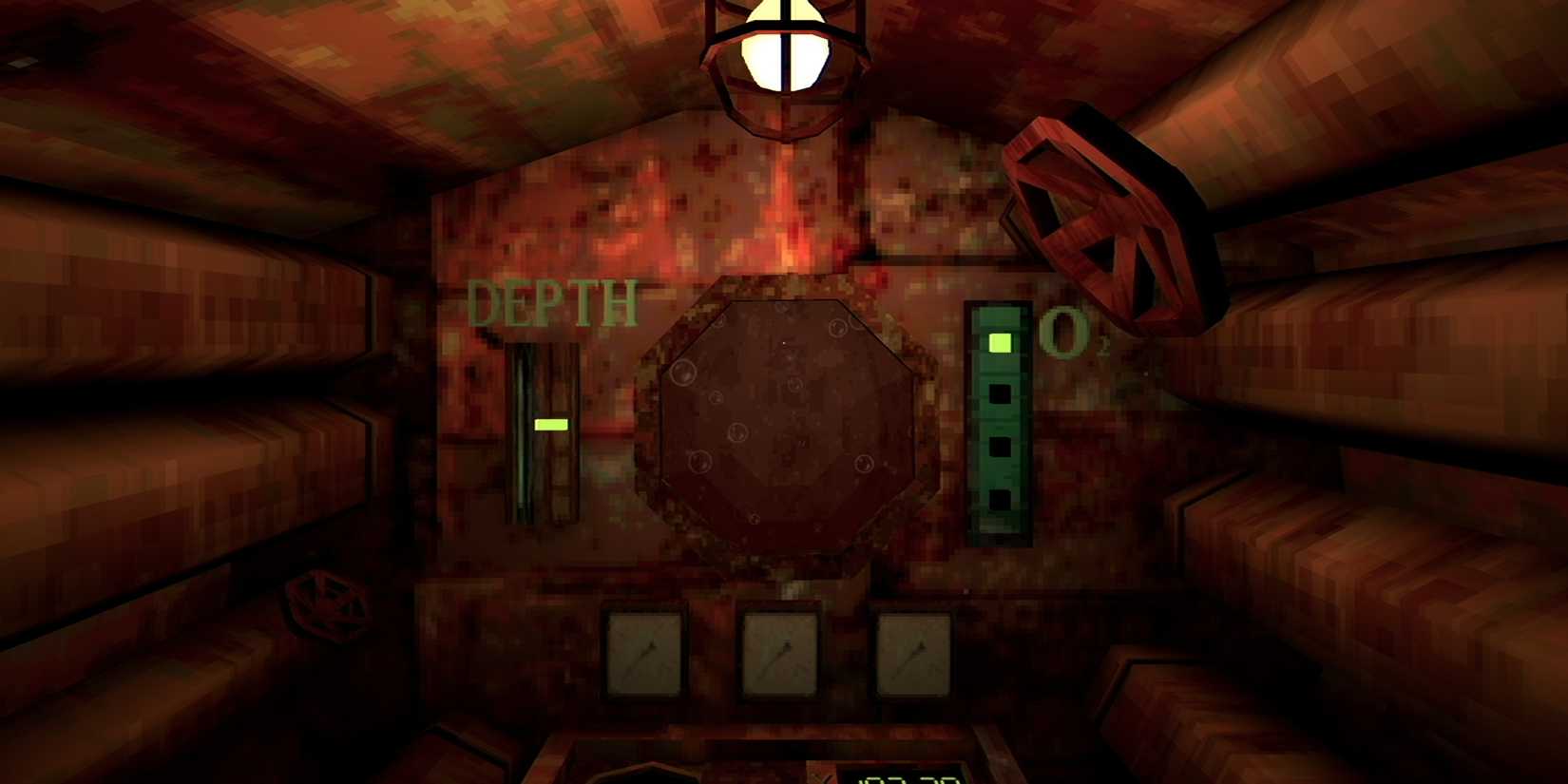 Inside the submarine in Iron Lung