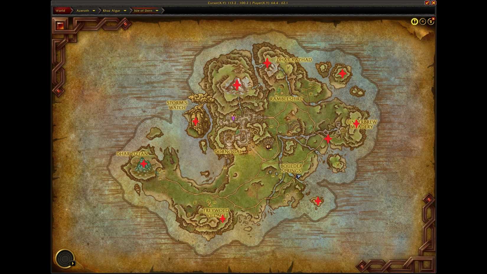 isle of dorn skyriding glyph locations map