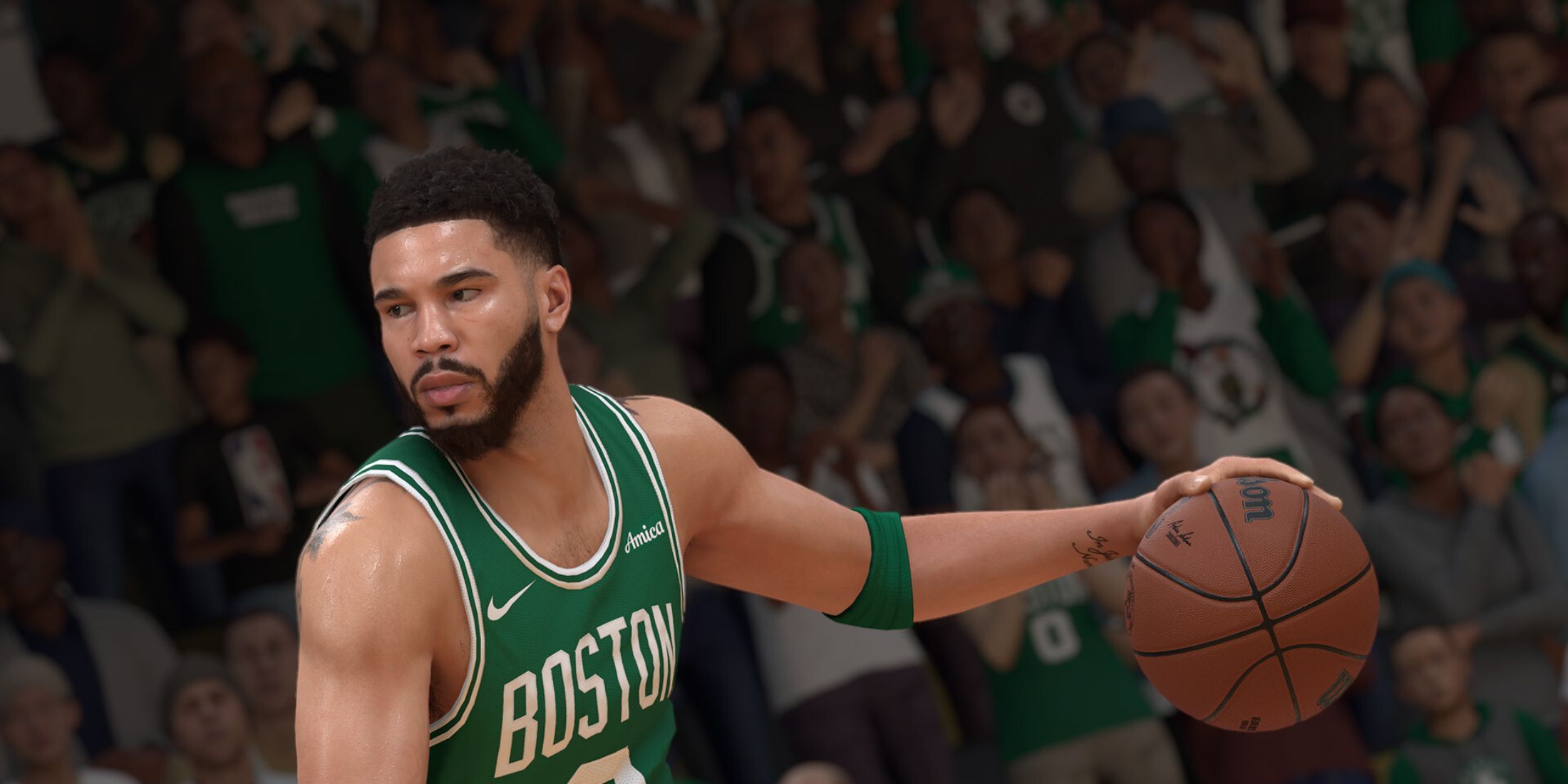 Jason Tatum dribbling the ball in NBA 2K25