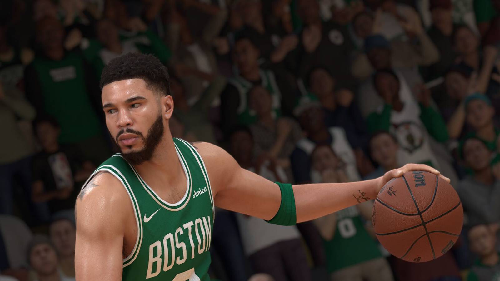 Jason Tatum dribbling the ball in NBA 2K25