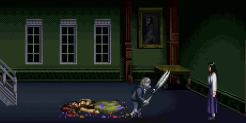 Jennifter Backs Away From Scissorman In A Darkened Room