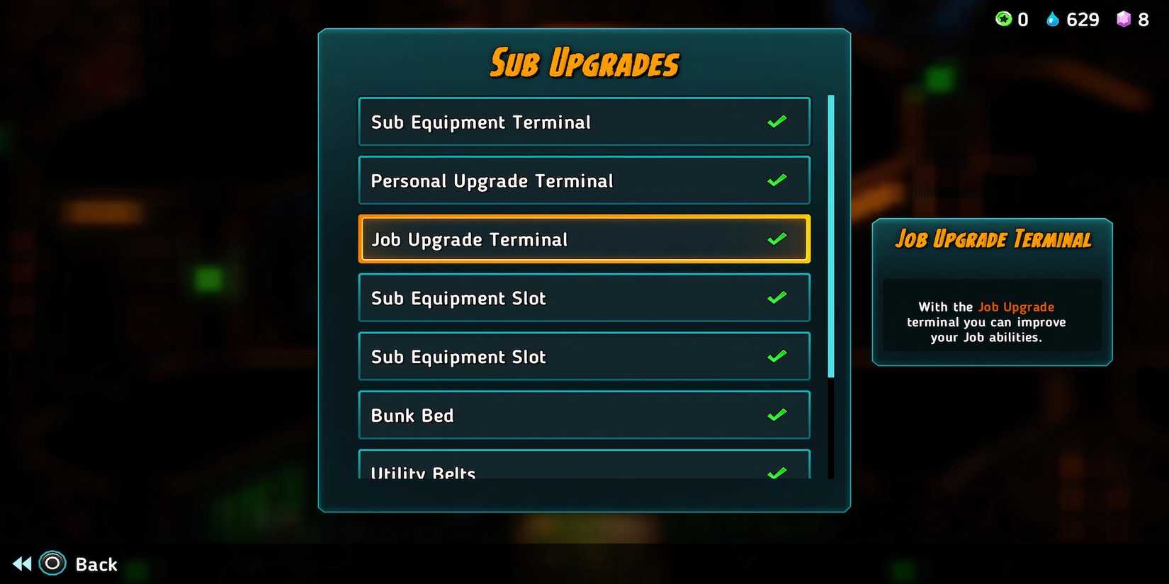 Job Upgrade Terminal sub upgrade in SteamWorld Heist 2