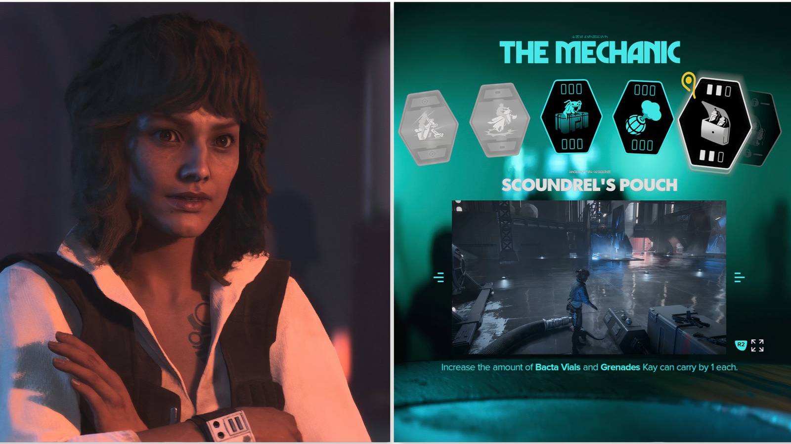 Kay and Scoundrel’s Pouch ability in Star Wars Outlaws