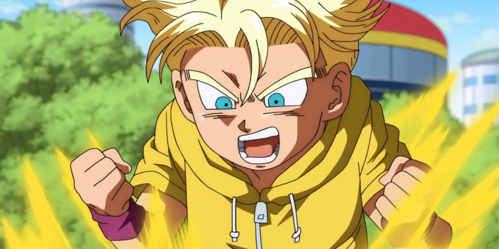 Kid Trunks turning into a Super Saiyan