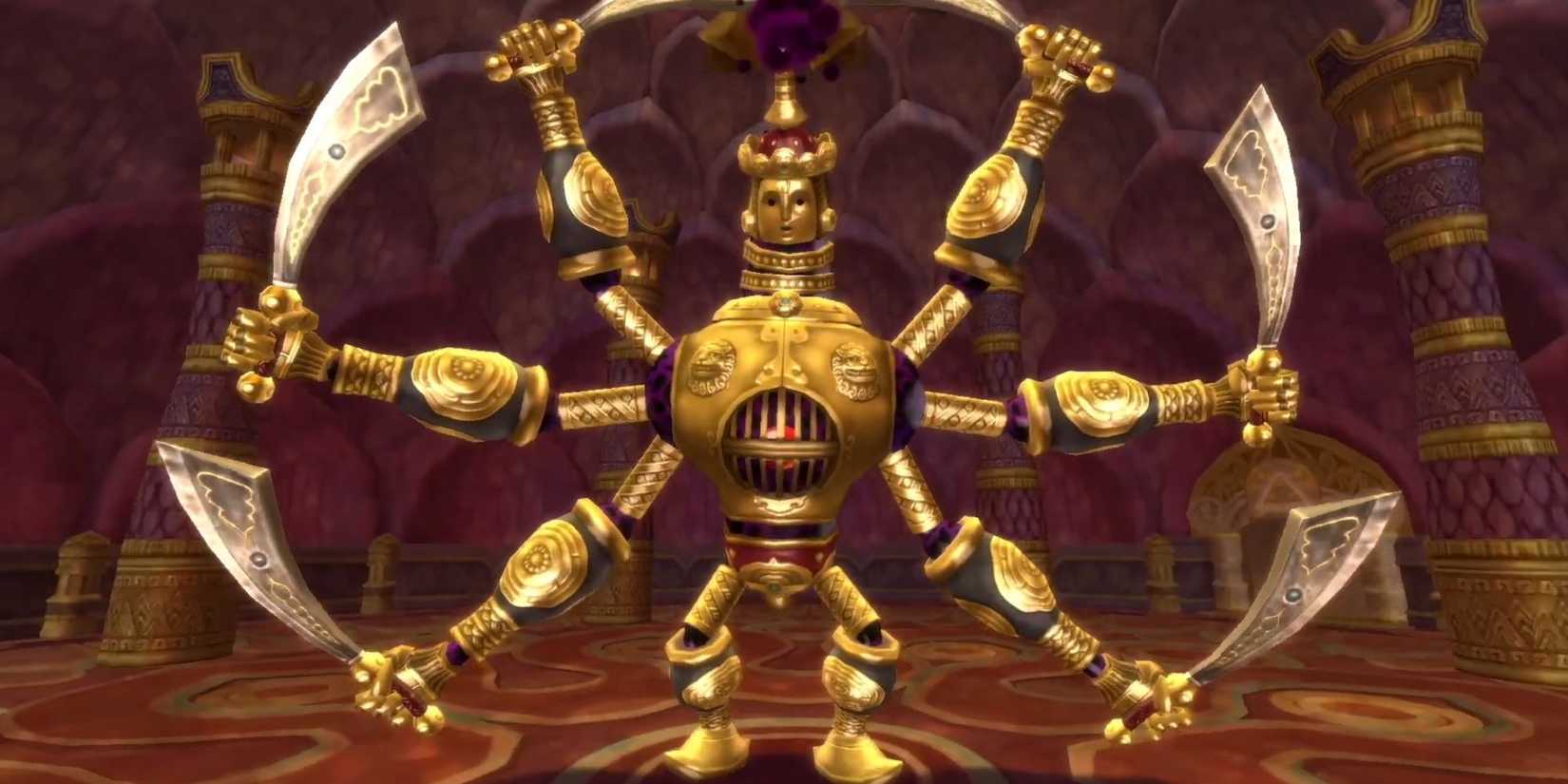 Koloktos comes out of the ground and wields his 6 swords.