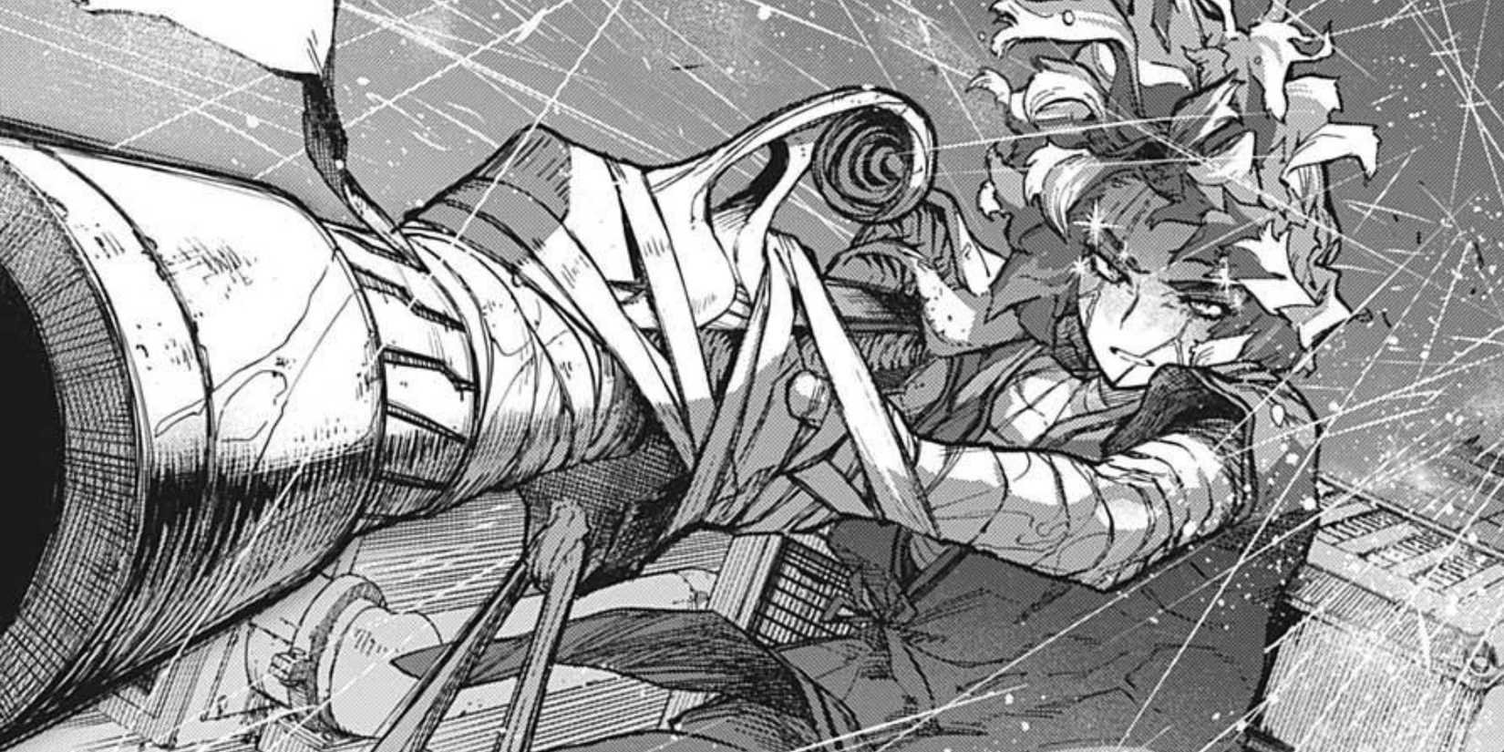 Lady Nagant helps the heroes and tries to shoot Shigaraki.