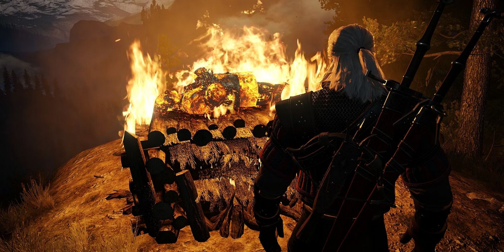 Lambert's funeral in The Witcher 3