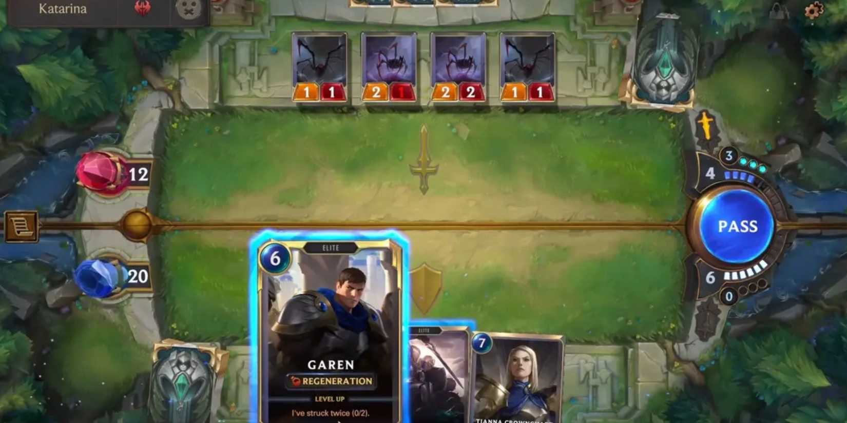 Legends of Runeterra player about to use Garen