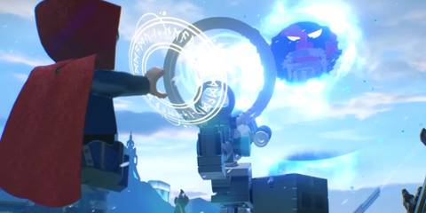 Doctor Strange battling Ego The Living Planet in LEGO Marvel Super Heroes 2