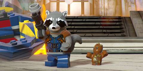 Rocket Raccoon and Baby Groot in LEGO Marvel Super Heroes 2