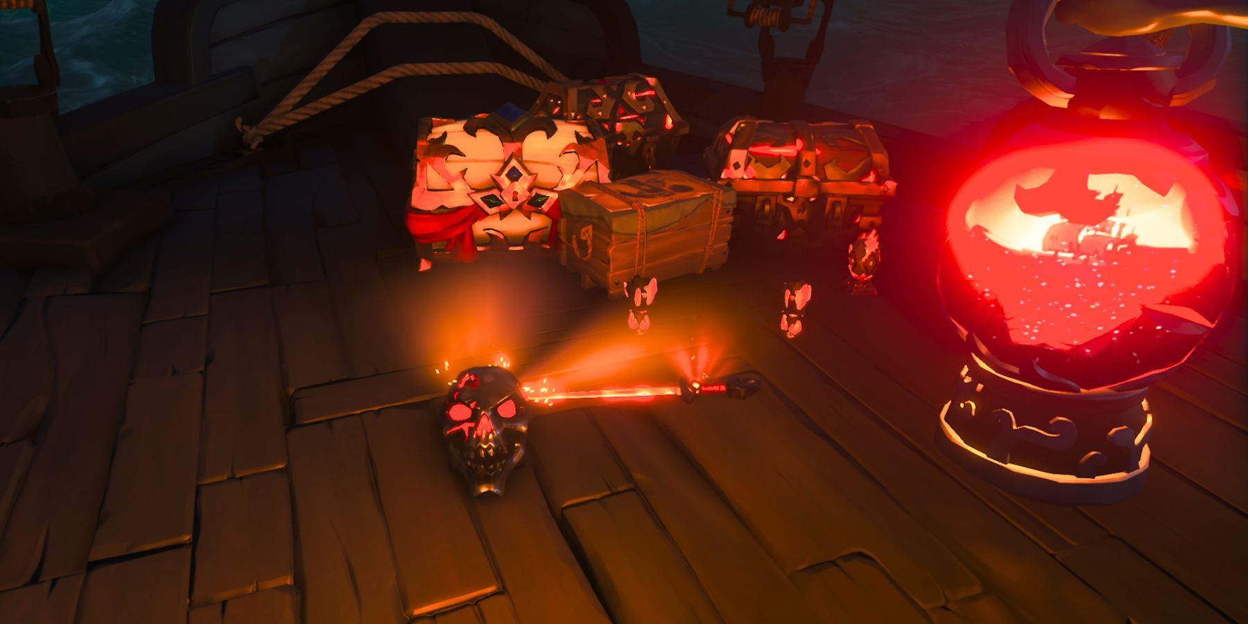 loot for sinking the burning blade in sea of thieves