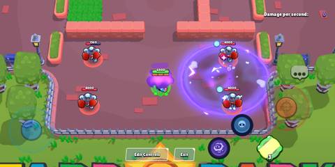 Lou hypercharged super freezing two robots in Brawl Stars