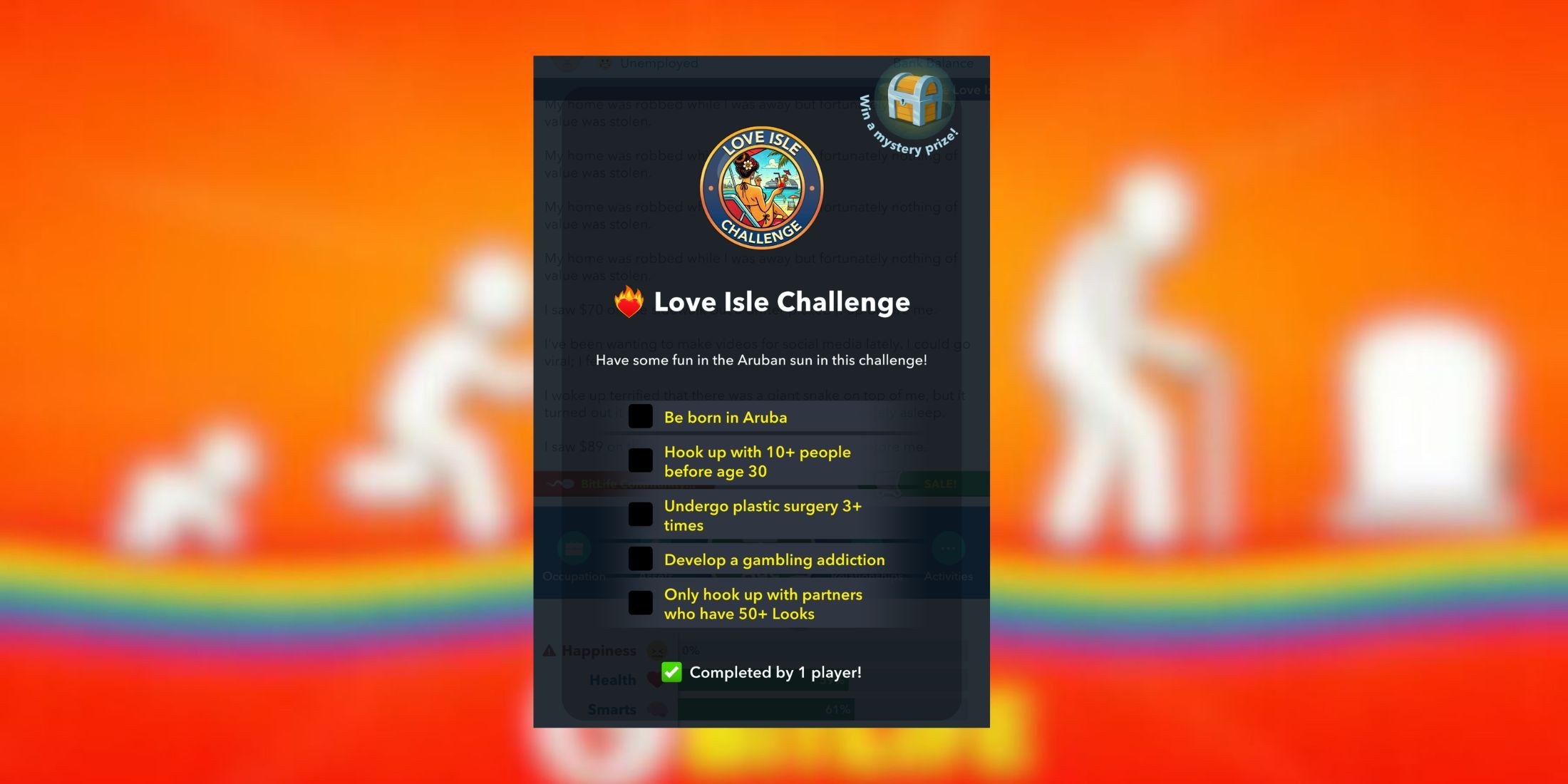 Bitlife: How to Complete the Love Isle Challenge