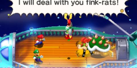 mario and luigi facing off against bowser