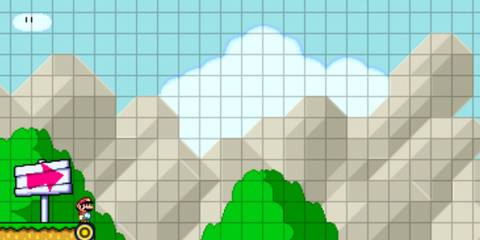 an empty mario maker course