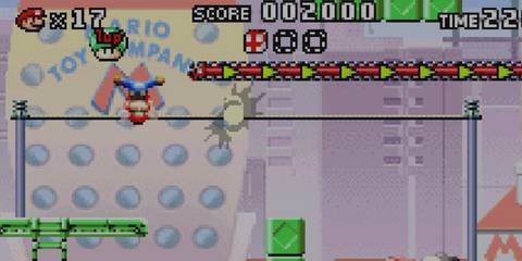 mario swinging on a pole