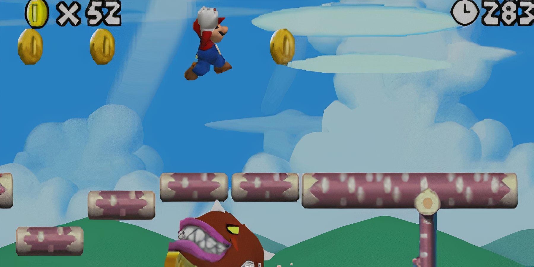 mario jumping a gap in nsmb