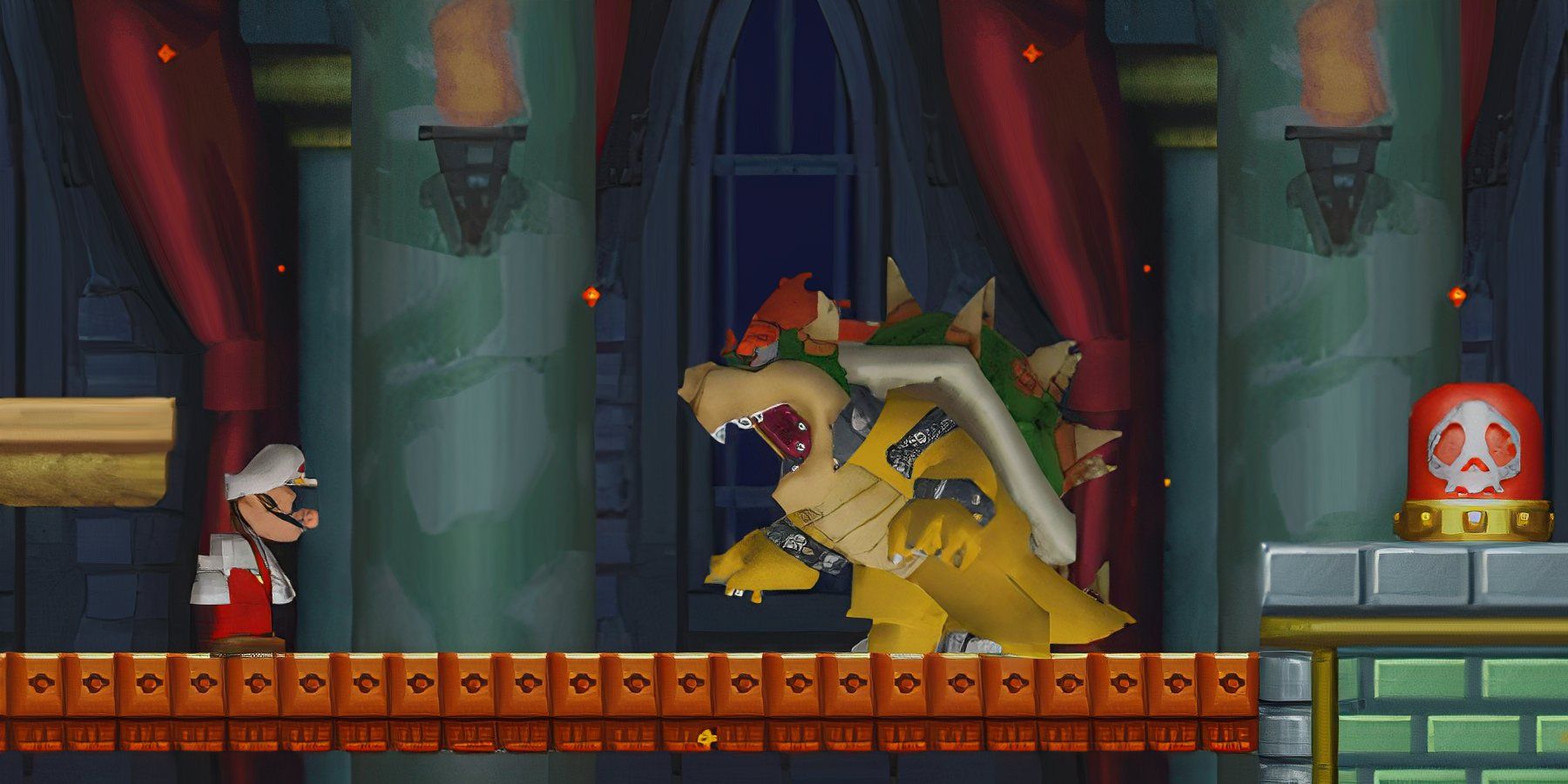 mario facing bowser