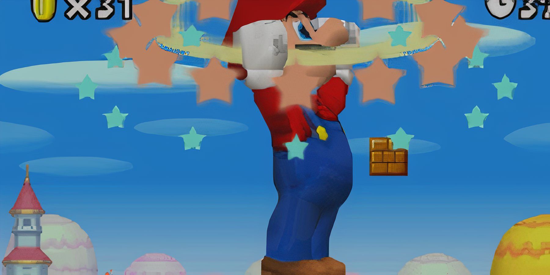 mario using a mega mushroom