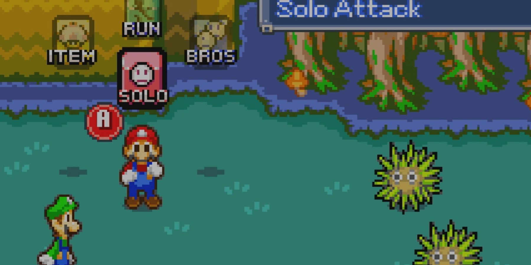 mario and luigi fighting enemies