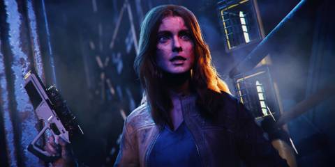 Mary Jane Watson wielding her Sable pistol in Marvel's Spider-Man 2