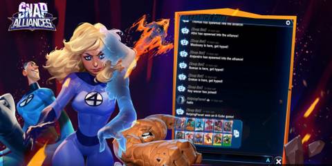 the cover art for marvel snap alliances feature.