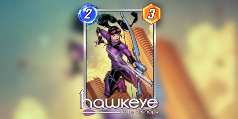 the base card of kate bishop in marvel snap.