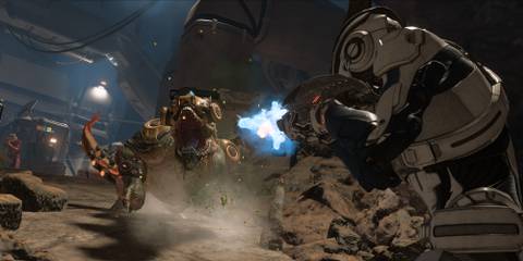Mass Effect Andromeda Shooting At Mutant