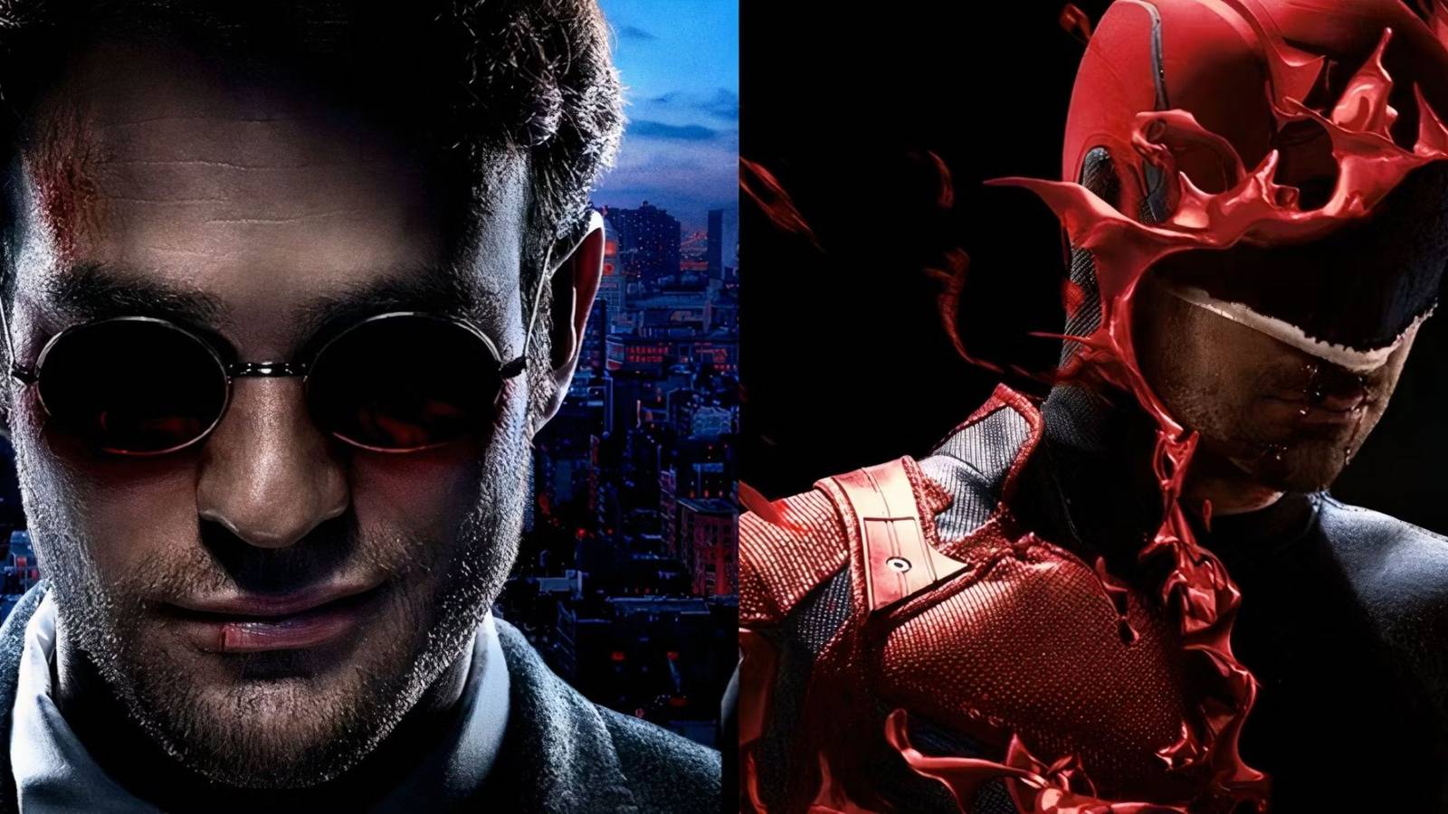 Matt Murdock (left) Daredevil (right)