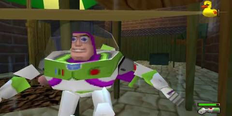 A screenshot from the Toy Story 2 PS1 game