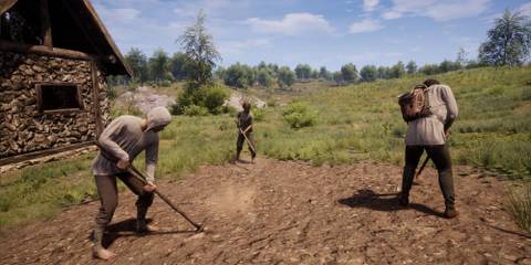 Farmers working in Medieval Dynasty