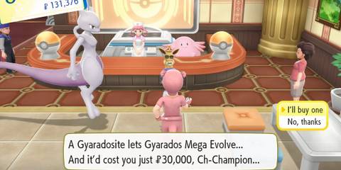 Mega Stone Salesman In Pokemon Let's Go Pikachu & Eevee