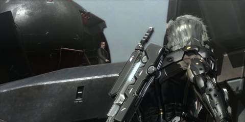 Raiden confronting Senator Armstrong in Metal Gear Rising: Revengeance