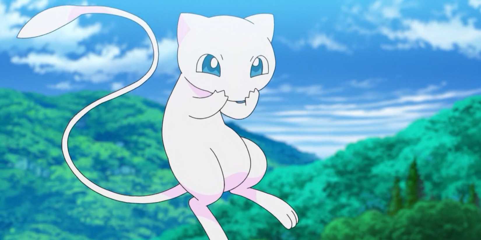 Mew laughing in the Pokemon anime.