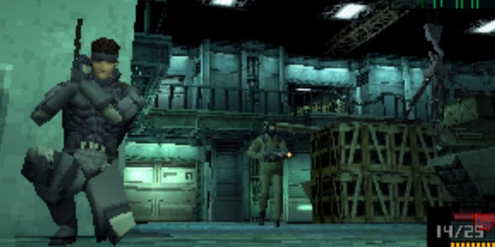 snake hiding from a guard in mgs1