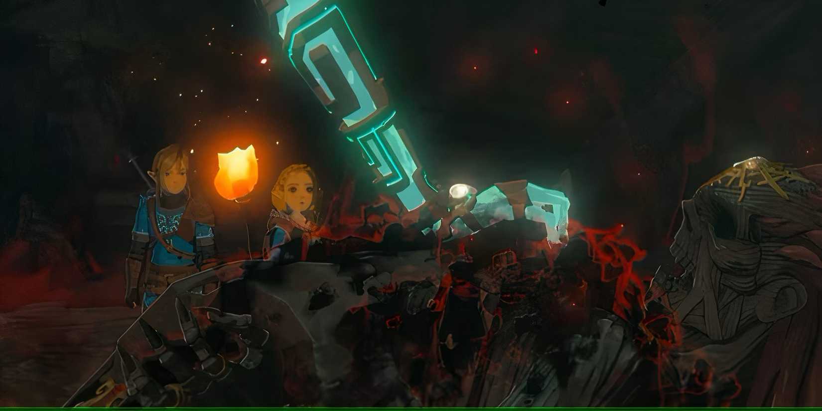 Ganondorf being imprisoned at the end of Tears of the kingdom