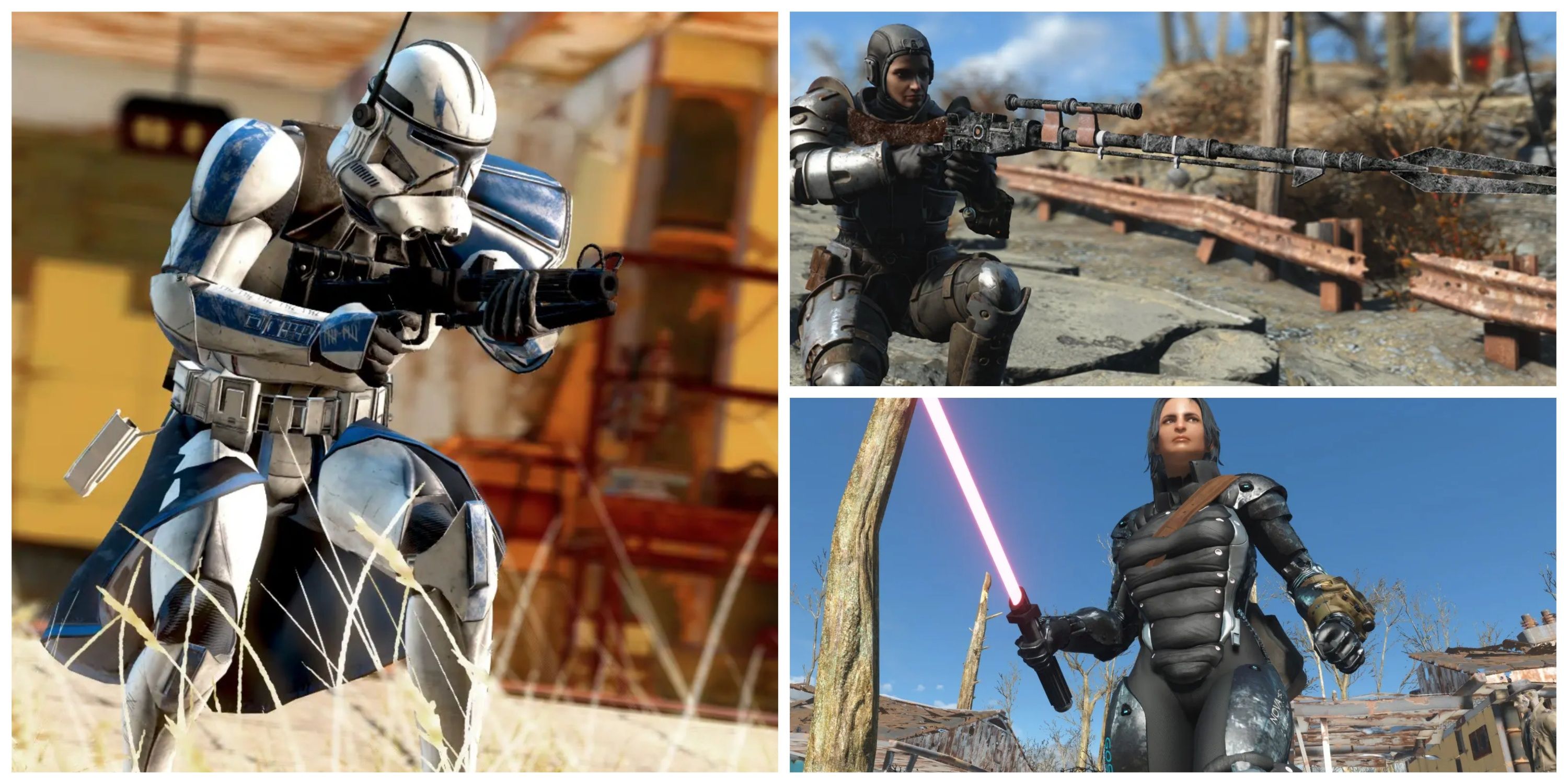 Captain Rex, lightsaber, Mandalorian weapon in Fallout 4