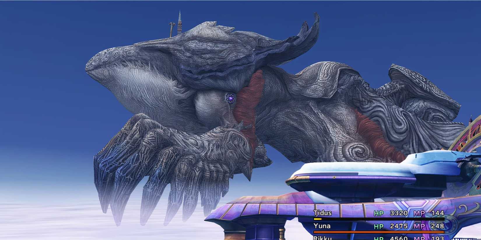 Fighting Sin abaord the airship in Final Fantasy 10