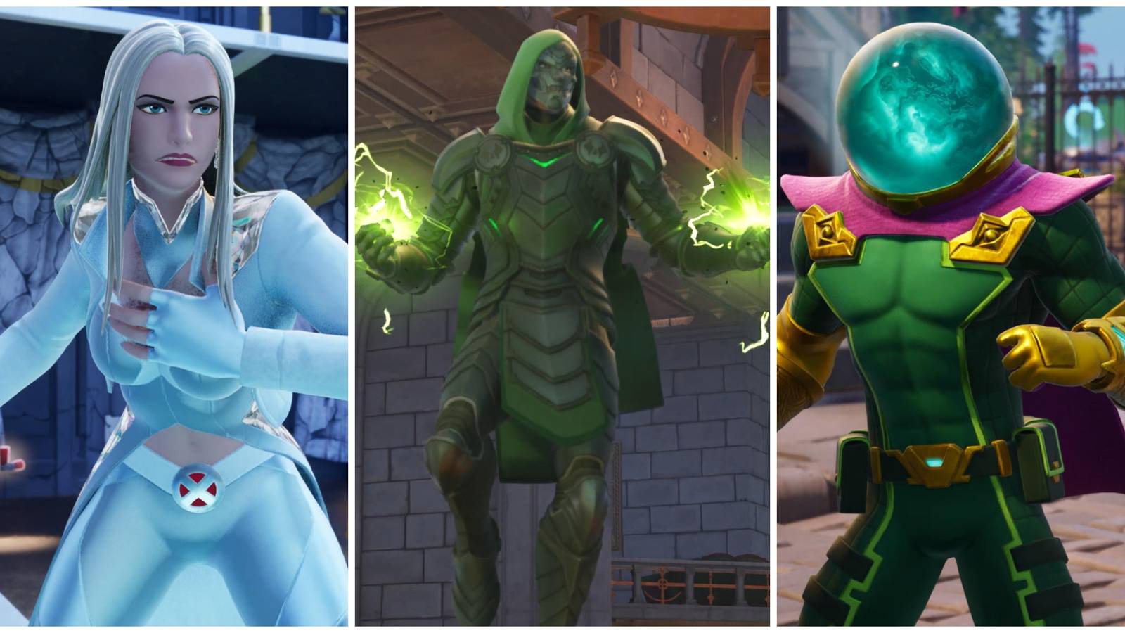 emma frost, doctor doombot, mysterio