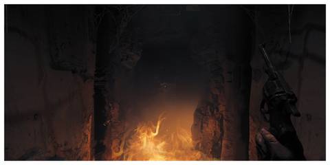 Amnesia: The Bunker - GOG Screenshot (A Fiery Hallway)