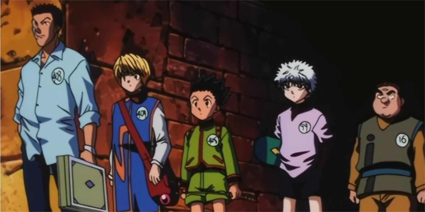 Gon and friends during the Trick Tower test