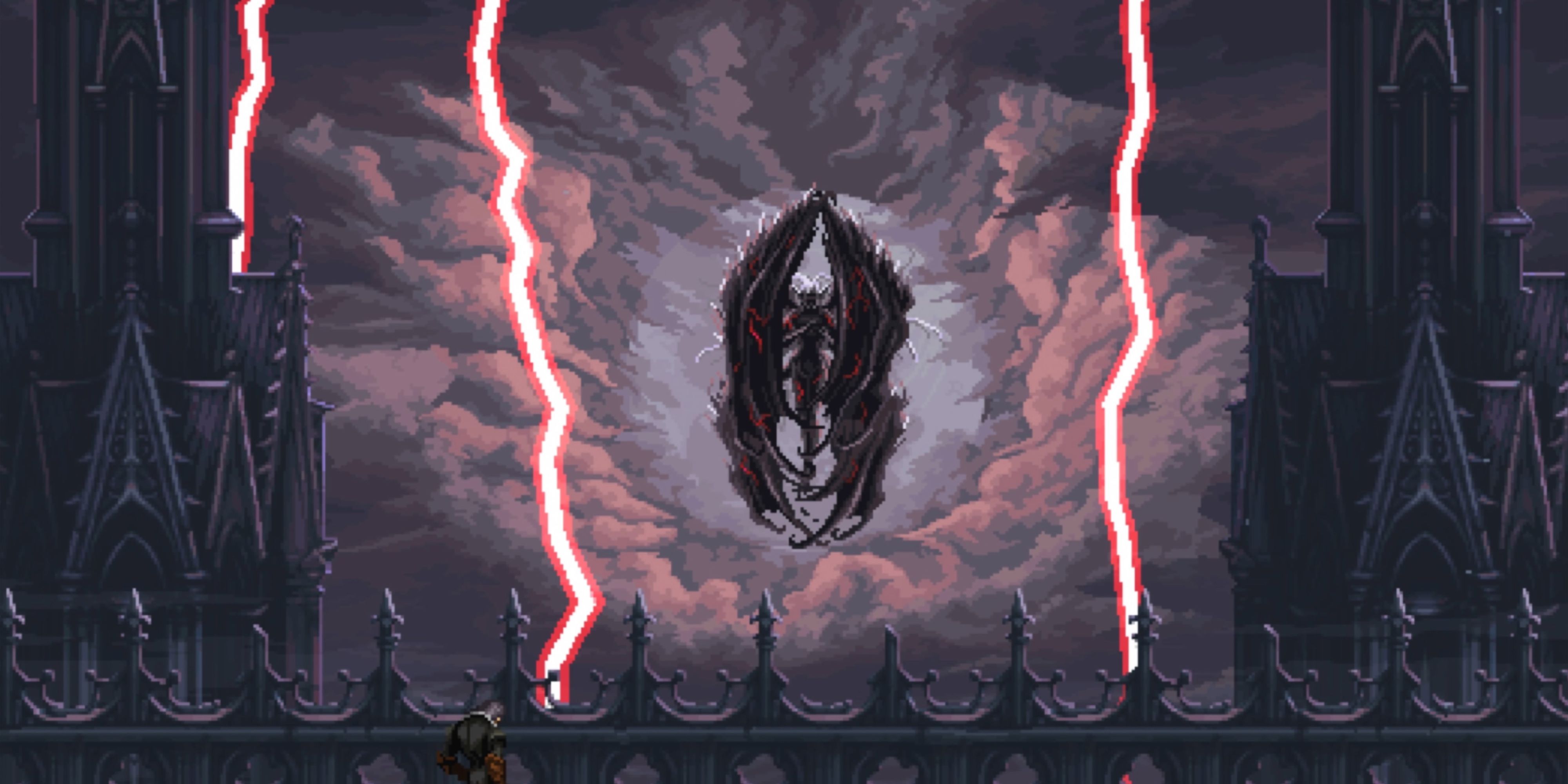 8 Best Dark Fantasy Metroidvania Games, Ranked  A large demon with lightining 