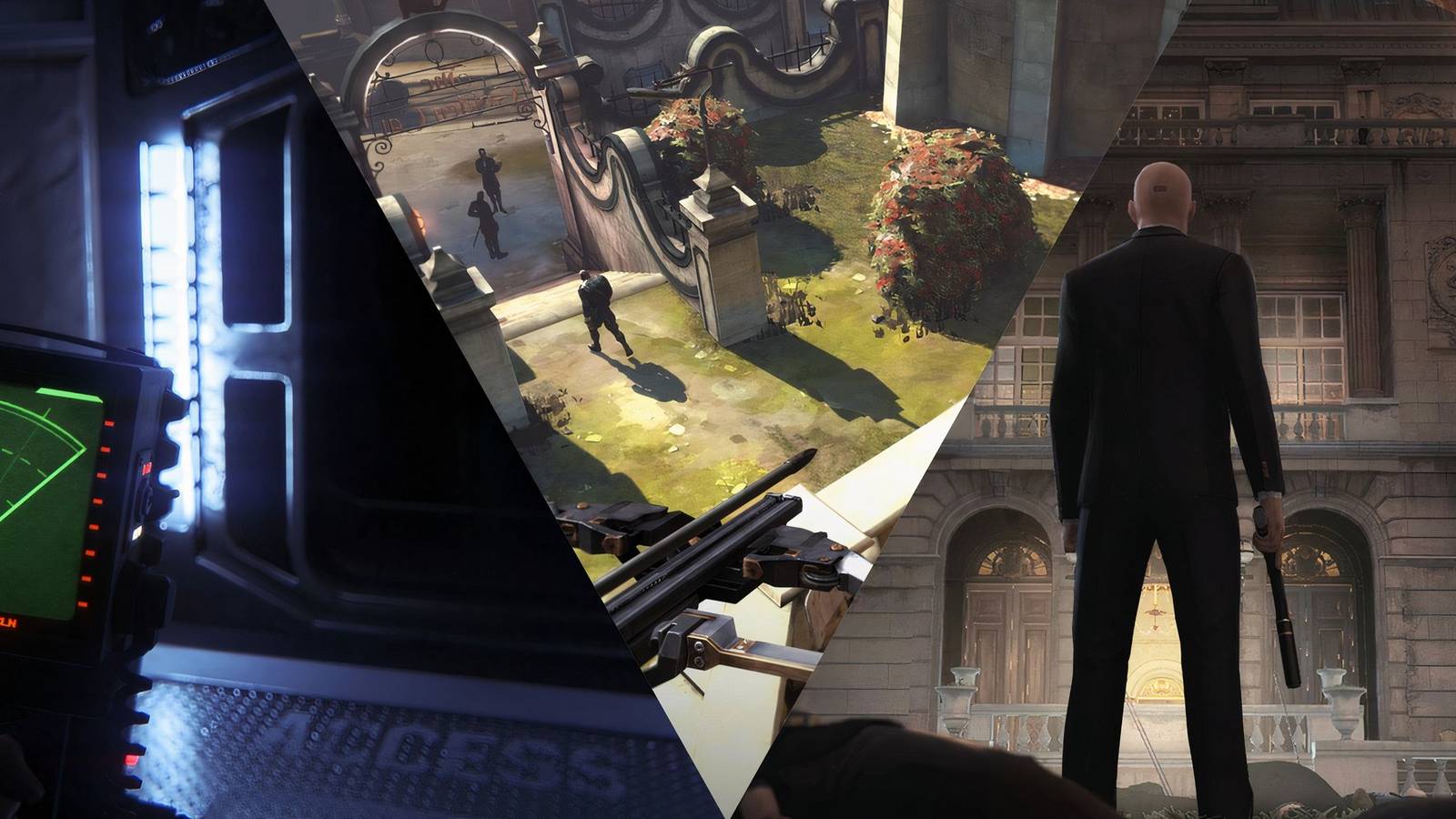 collage of 3 stealth games