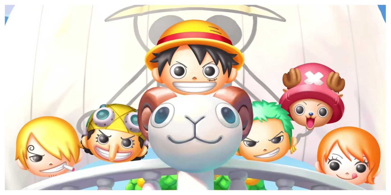 Chibi One Piece characters on the Going Merry