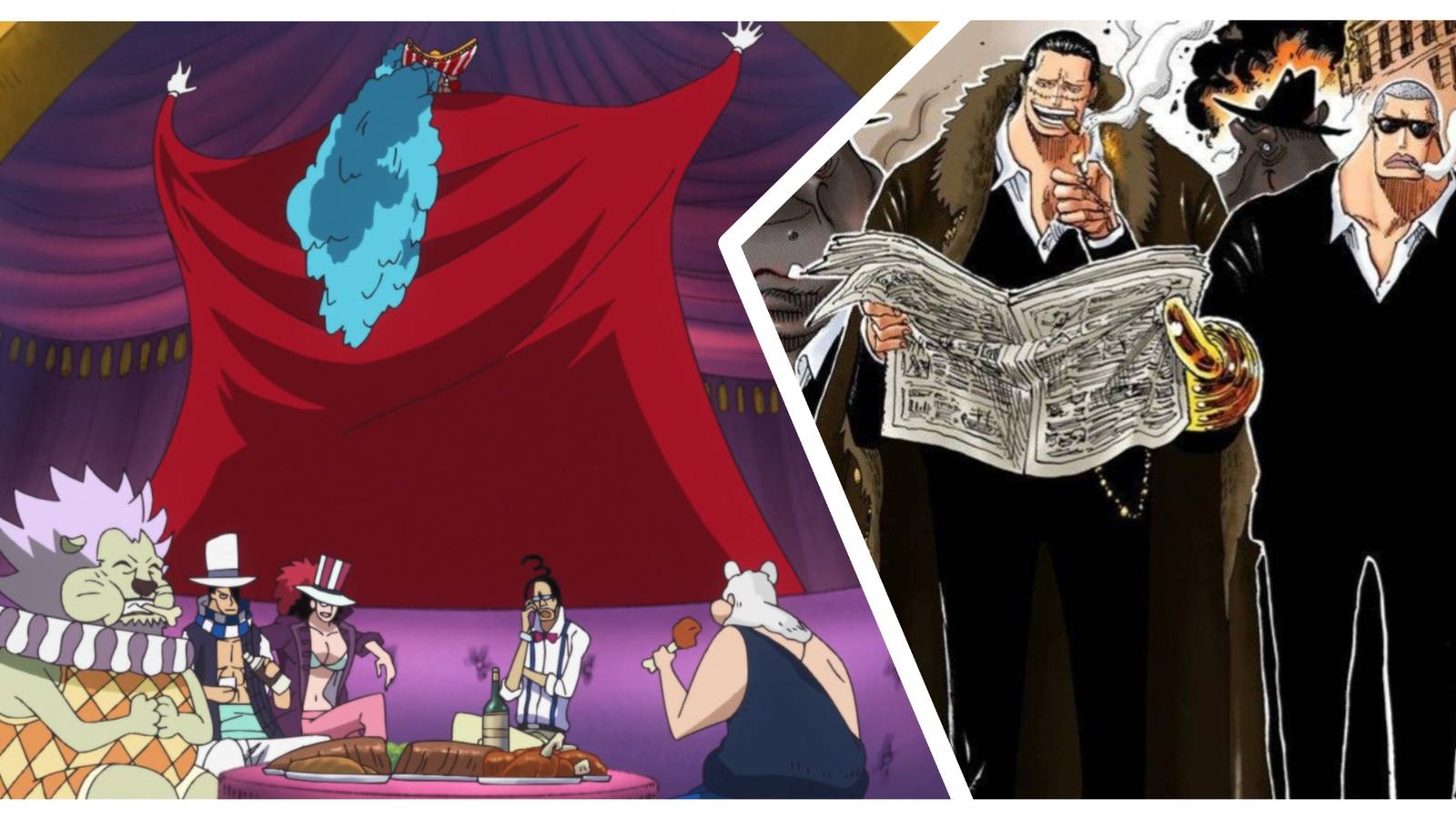 8 or 9 Members of Cross Guild, including the five with Devil Fruit Powers