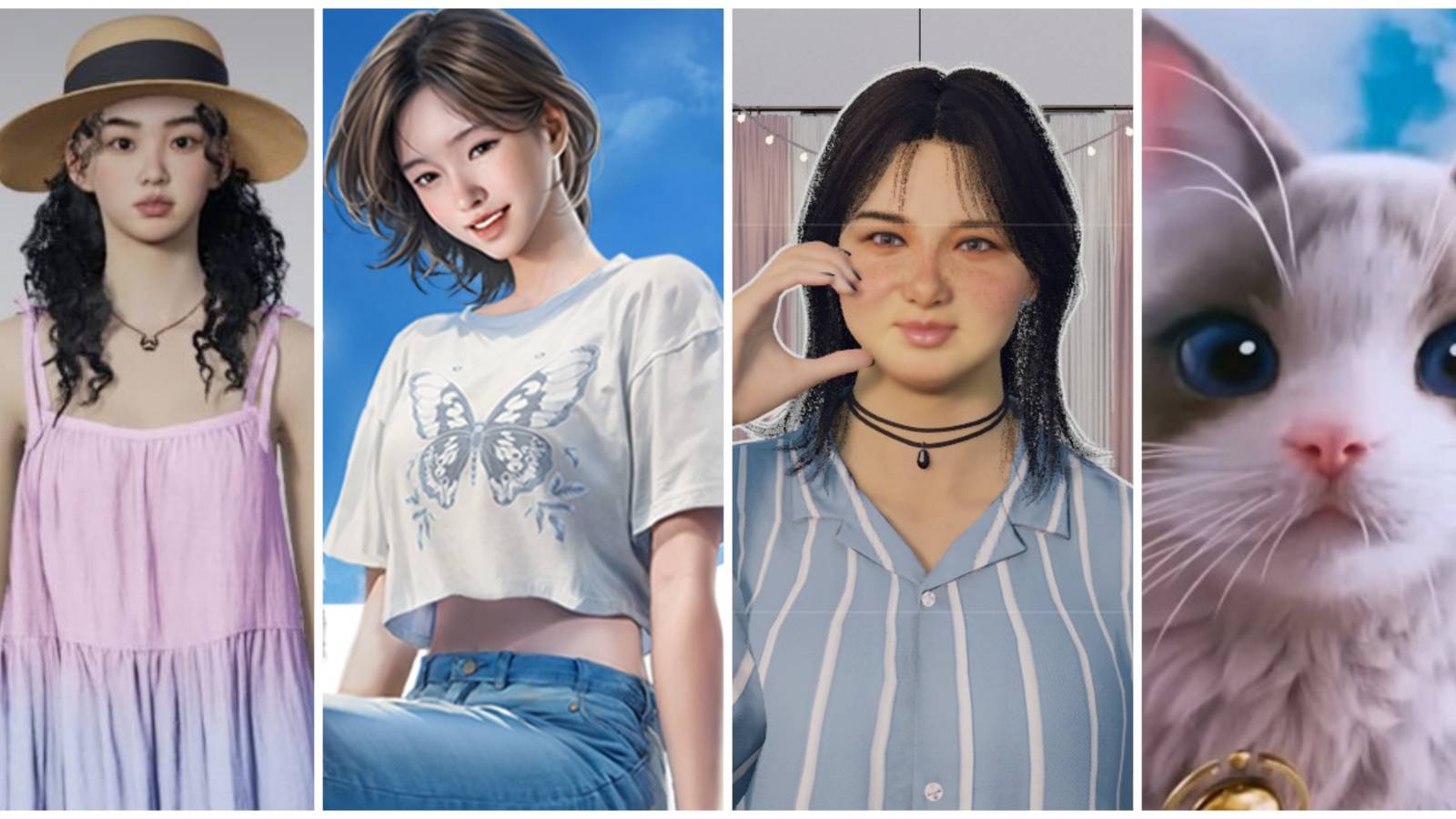 A collage of images of InZOI characters