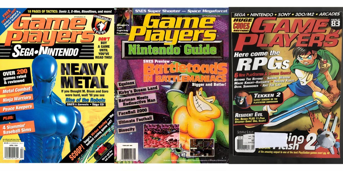 A collage of Game Players magazine covers