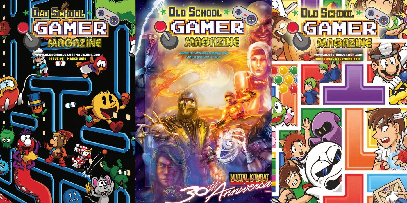 Collage of Old School Gamer magazine covers