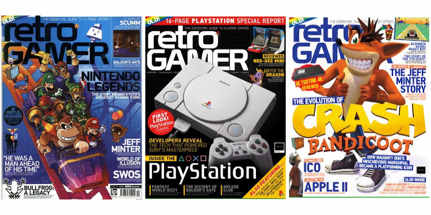 A collage of Retro Gamer magazine covers